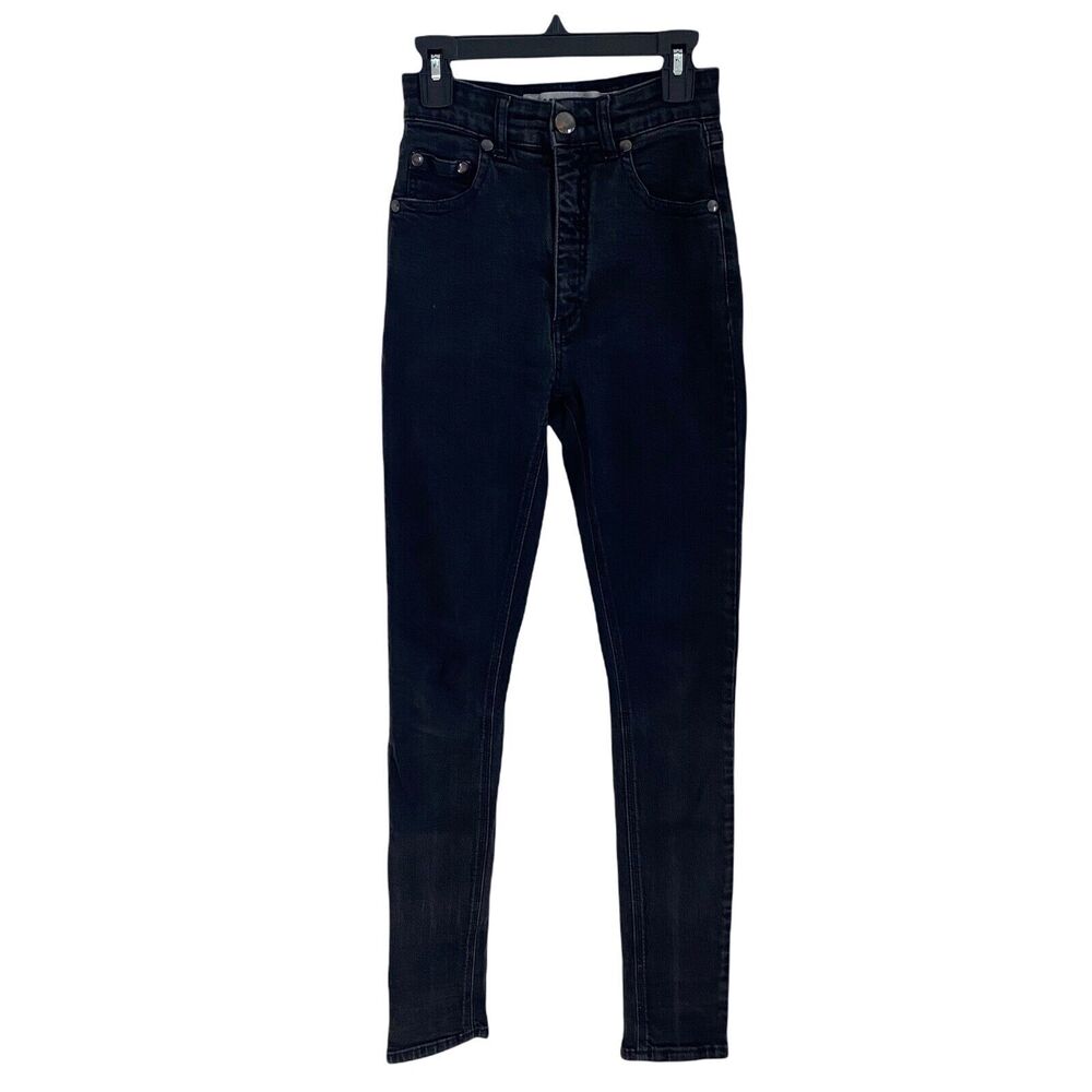 Brandy Melville IT 38 Jeans High Rise Skinny Soft Black Denim Stretch Basic